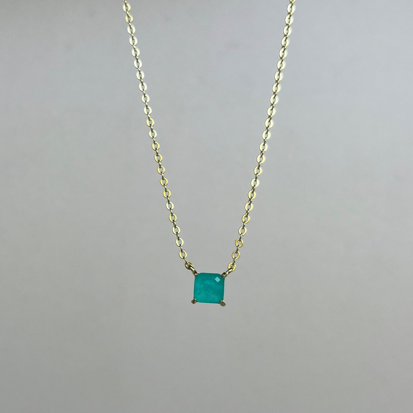 Collar Golden Square Blue Tourmaline