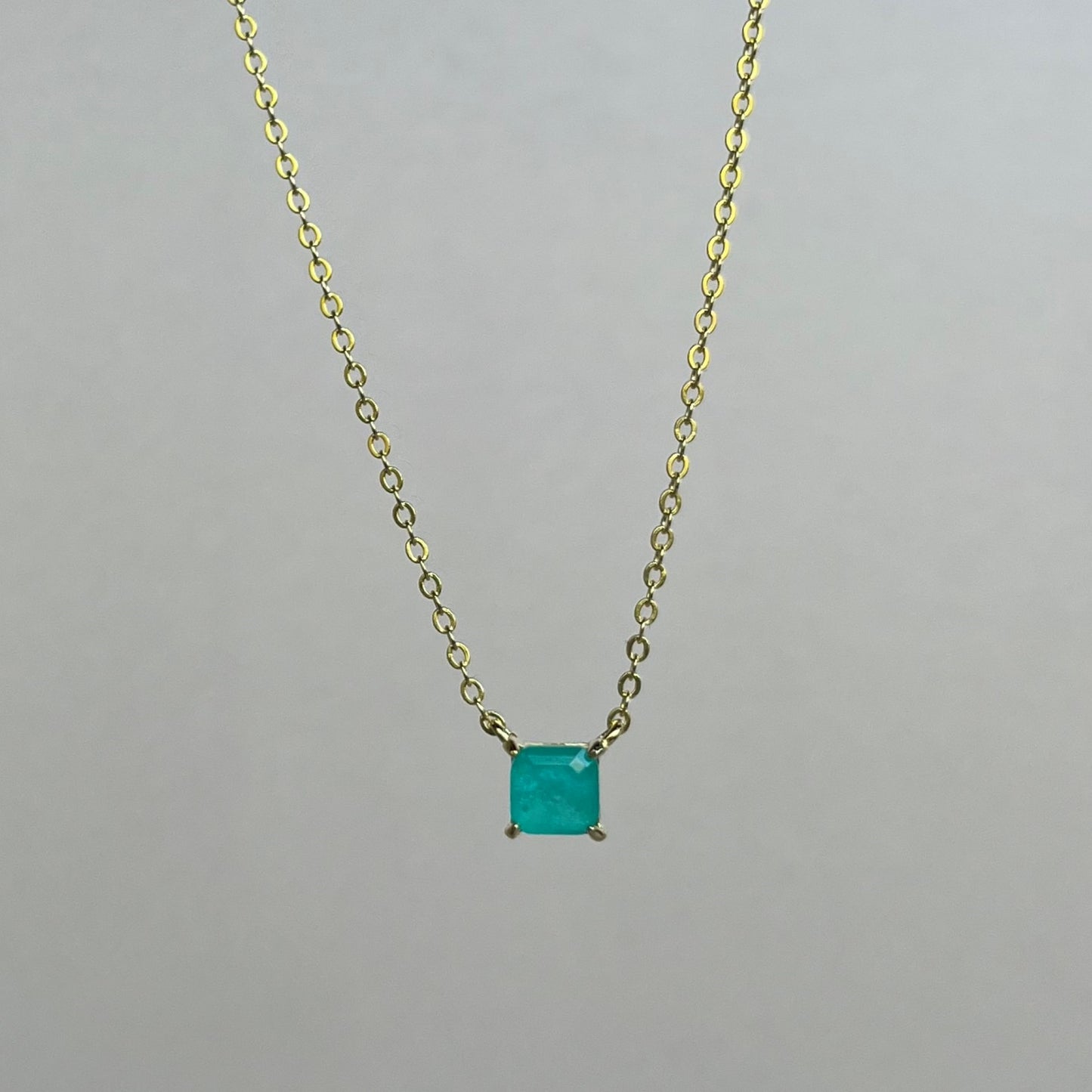 Collar Golden Square Blue Tourmaline