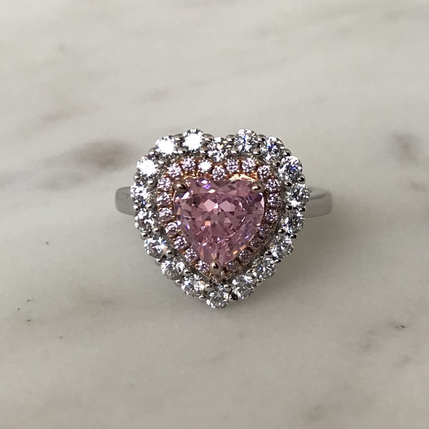 Pieza Única- Anillo Pink Heart with Halo T5