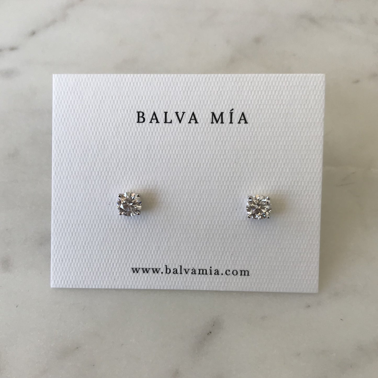 Aretes Round Moissanite .5CT Silver