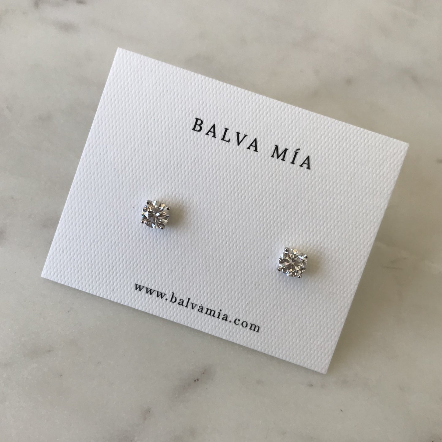 Aretes Round Moissanite .5CT Silver