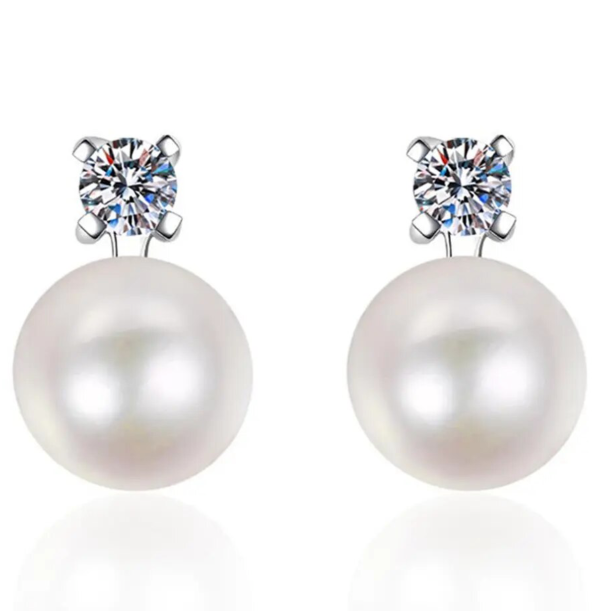 Aretes Francesca Pearl/ Moissanite .3CT