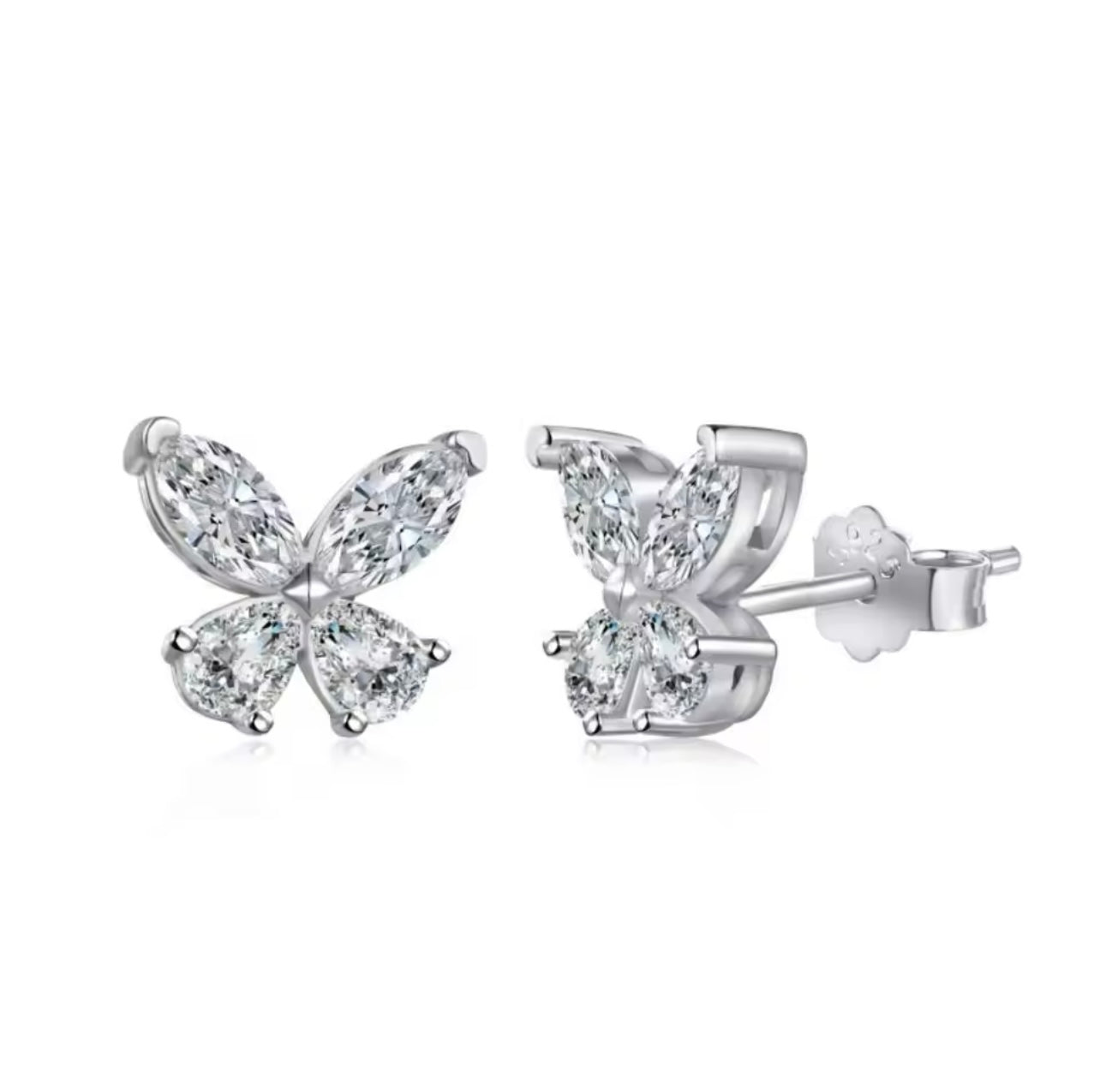 NEW!  Aretes White Butterfly