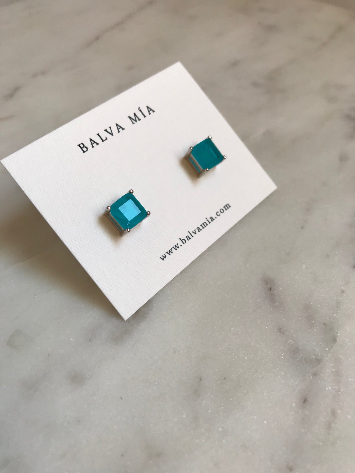 NEW!  Aretes Square Blue Tourmaline