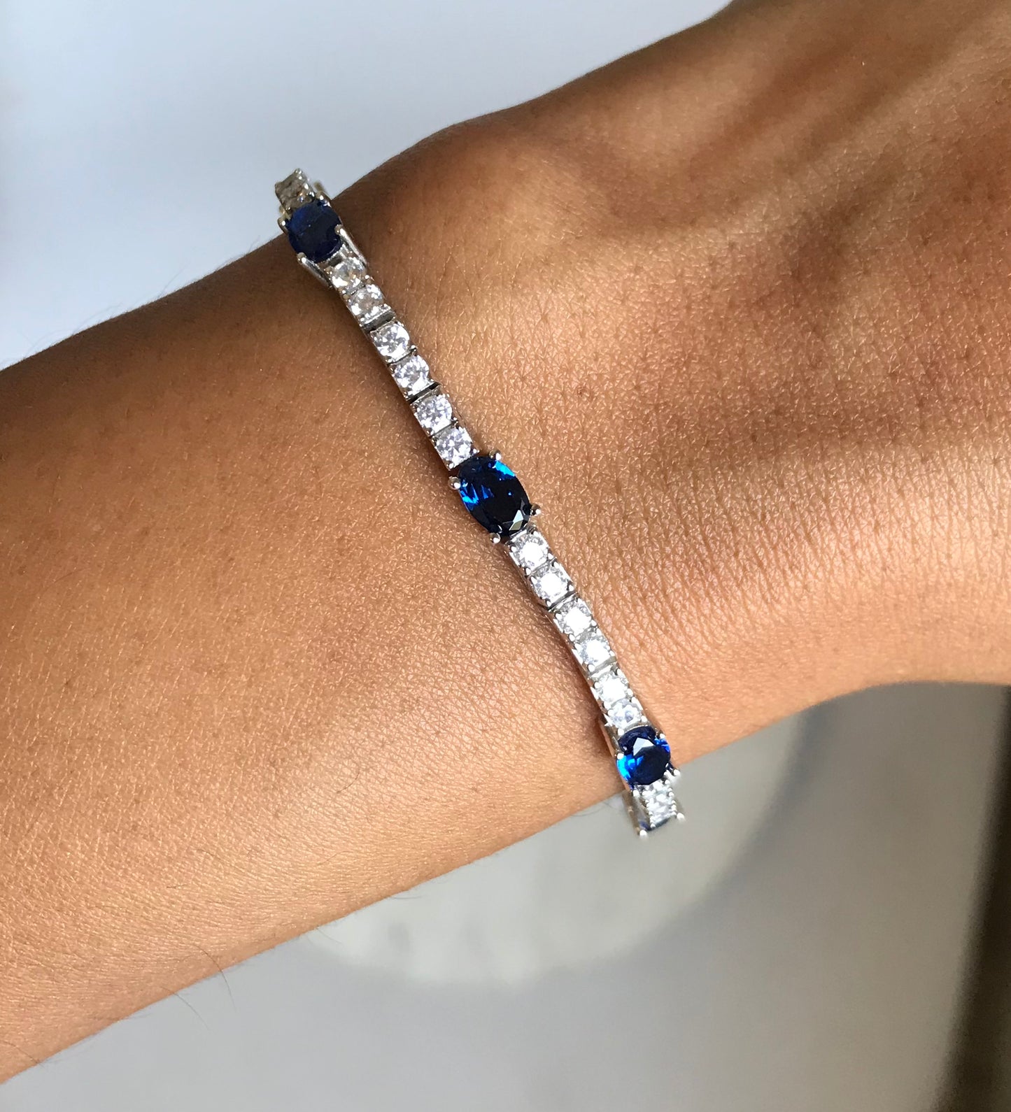 NEW!  PIEZA ÚNICA Pulsera Tennis Sapphire