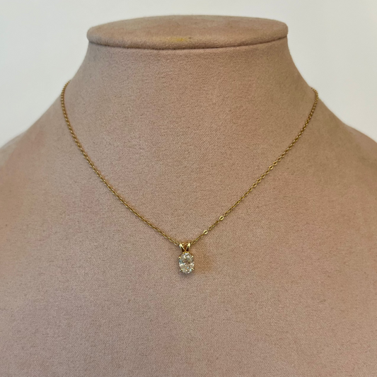 ÚNICO! Collar Oval Golden 1ct MOISSANITA