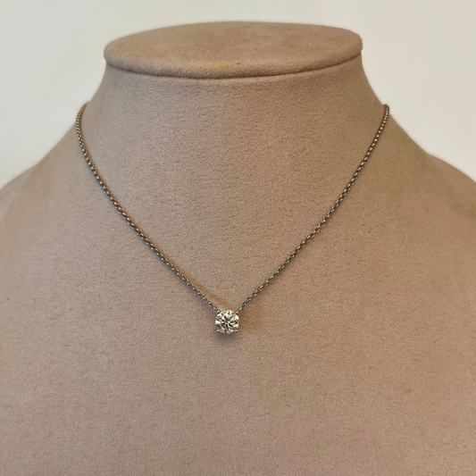 ÚNICO! Collar Round Moissanite 1ct