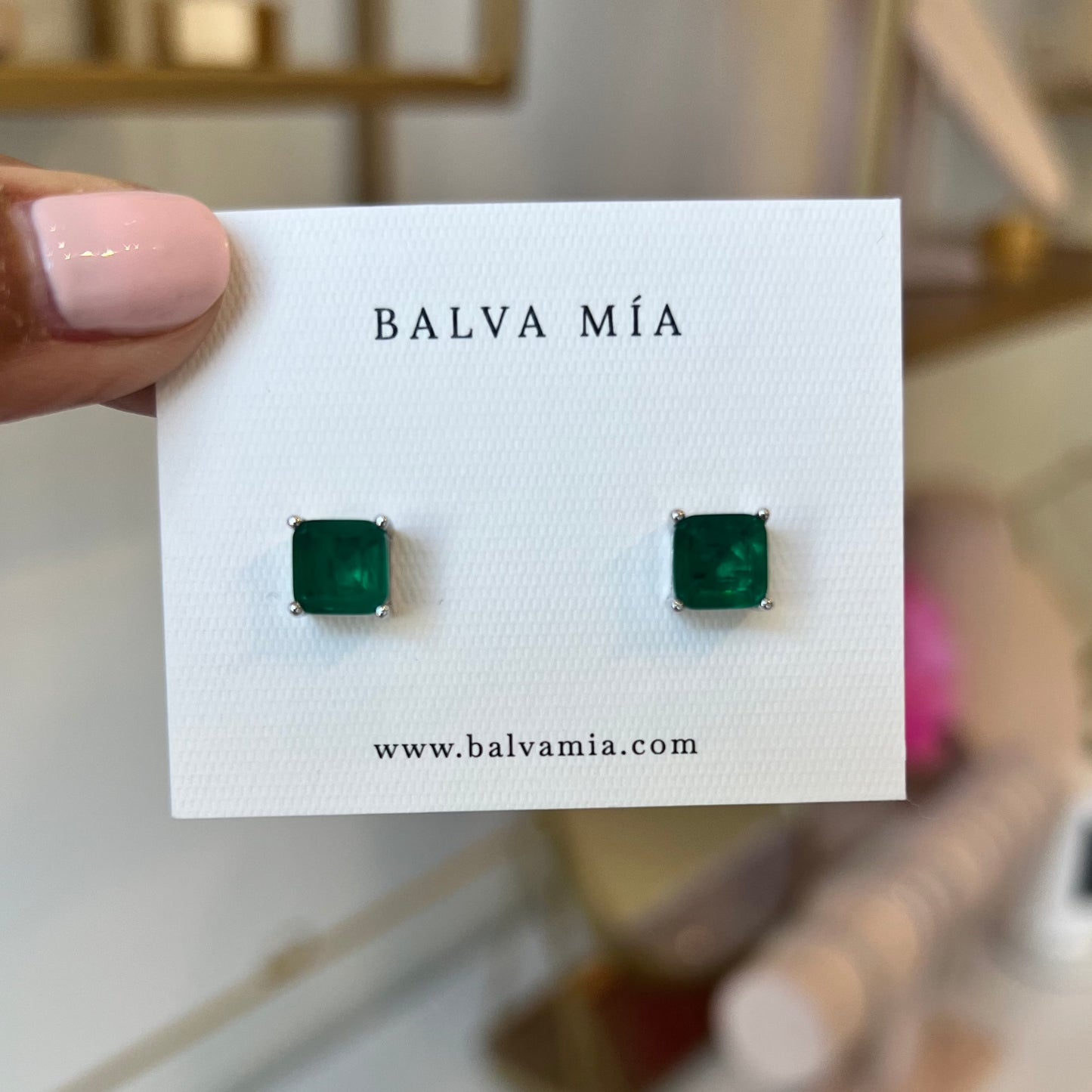 Aretes Squaren Green Tourmaline