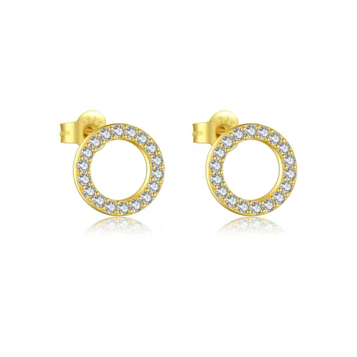 NEW!   Aretes Circle GoldenCZ