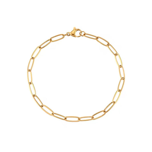 SS Pulsera Paper Clip Golden