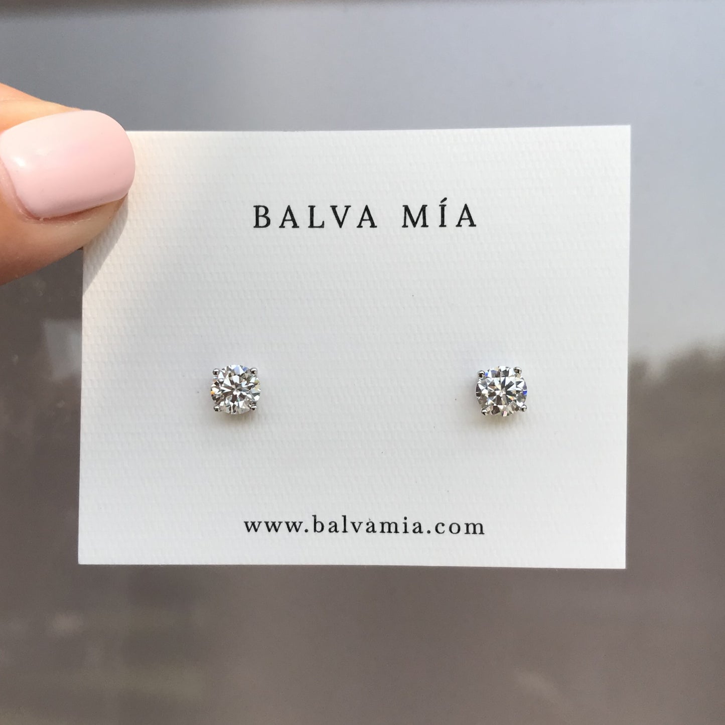 Aretes Round Moissanite .5CT Silver