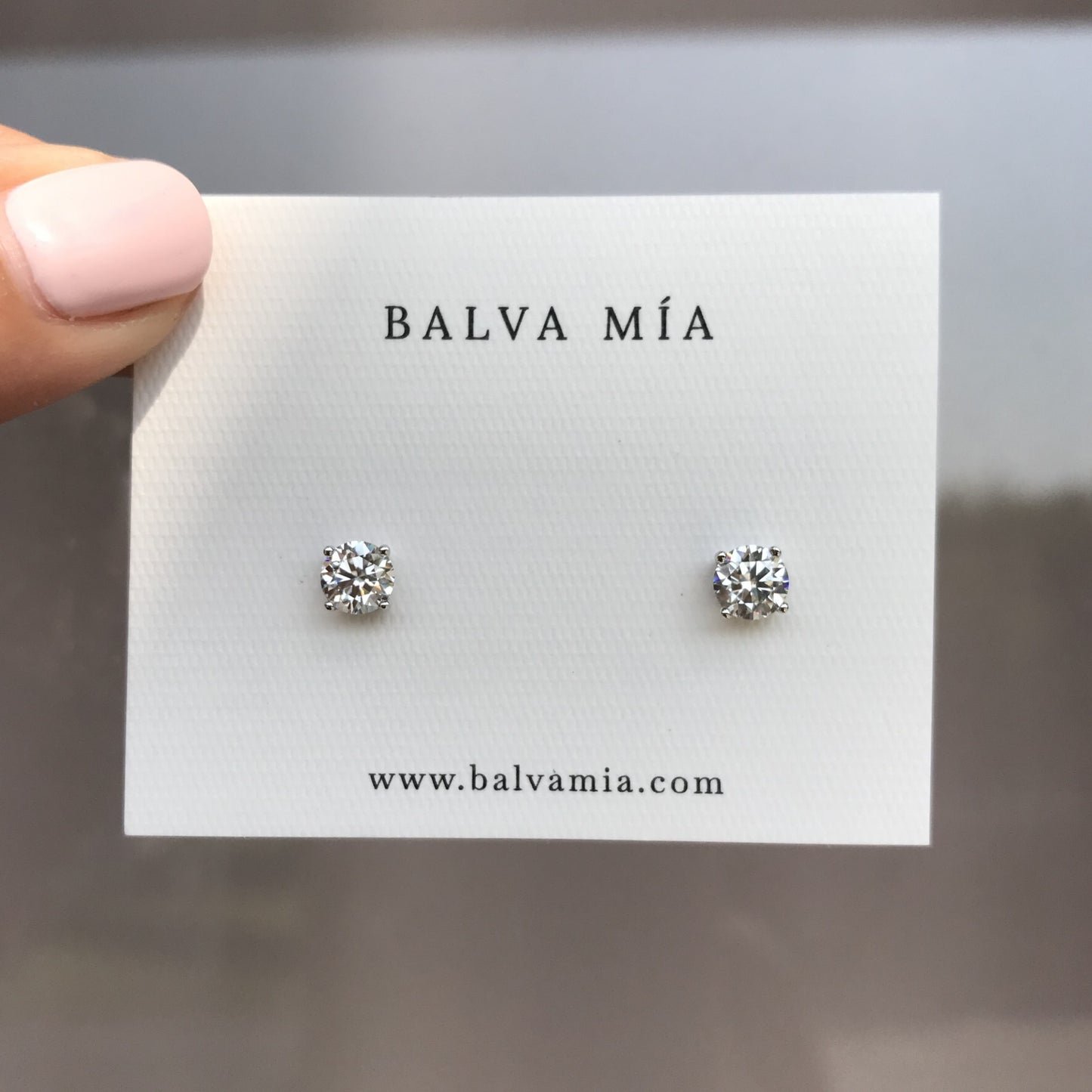 Aretes Round Moissanite .5CT Silver